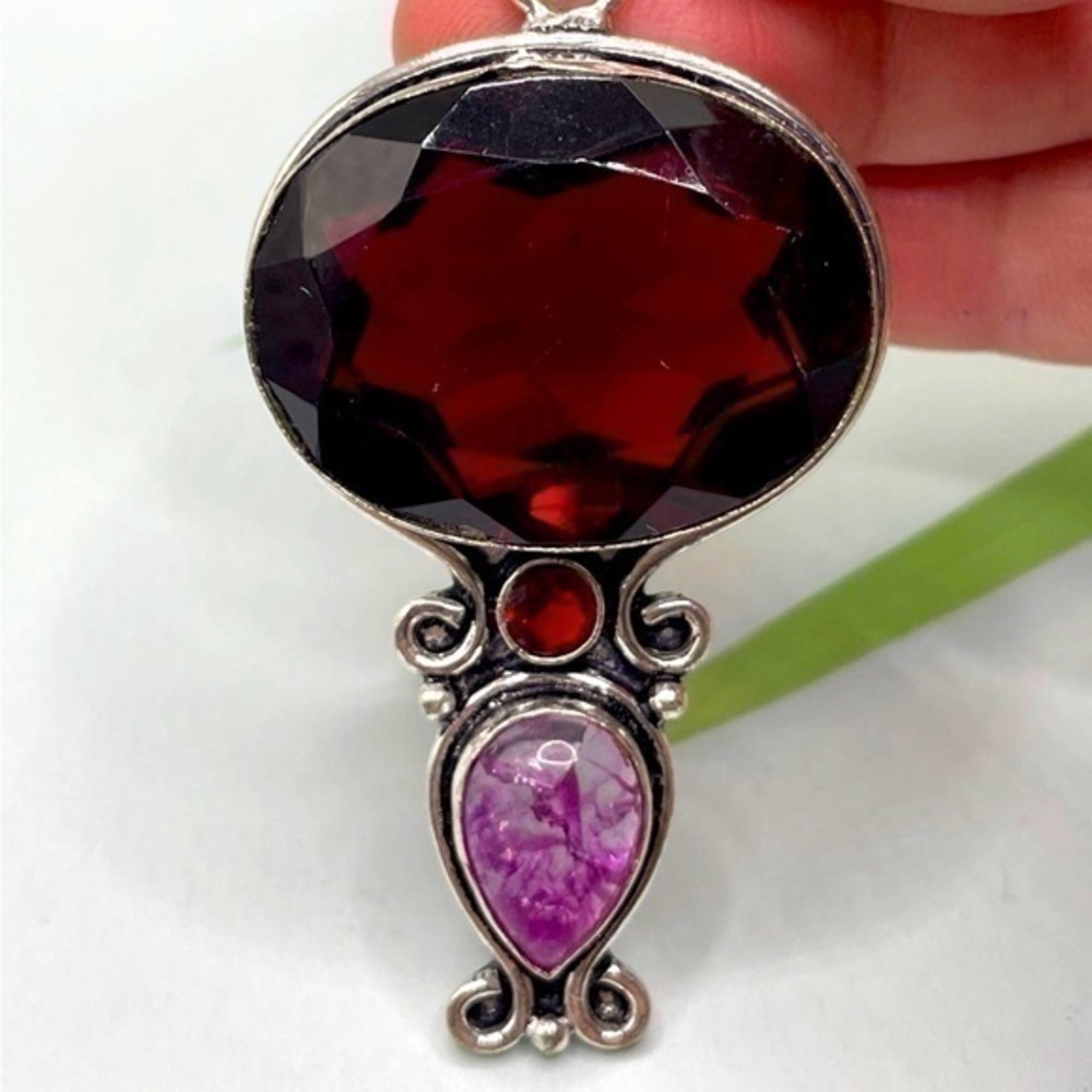 Red Glass Pendant 925